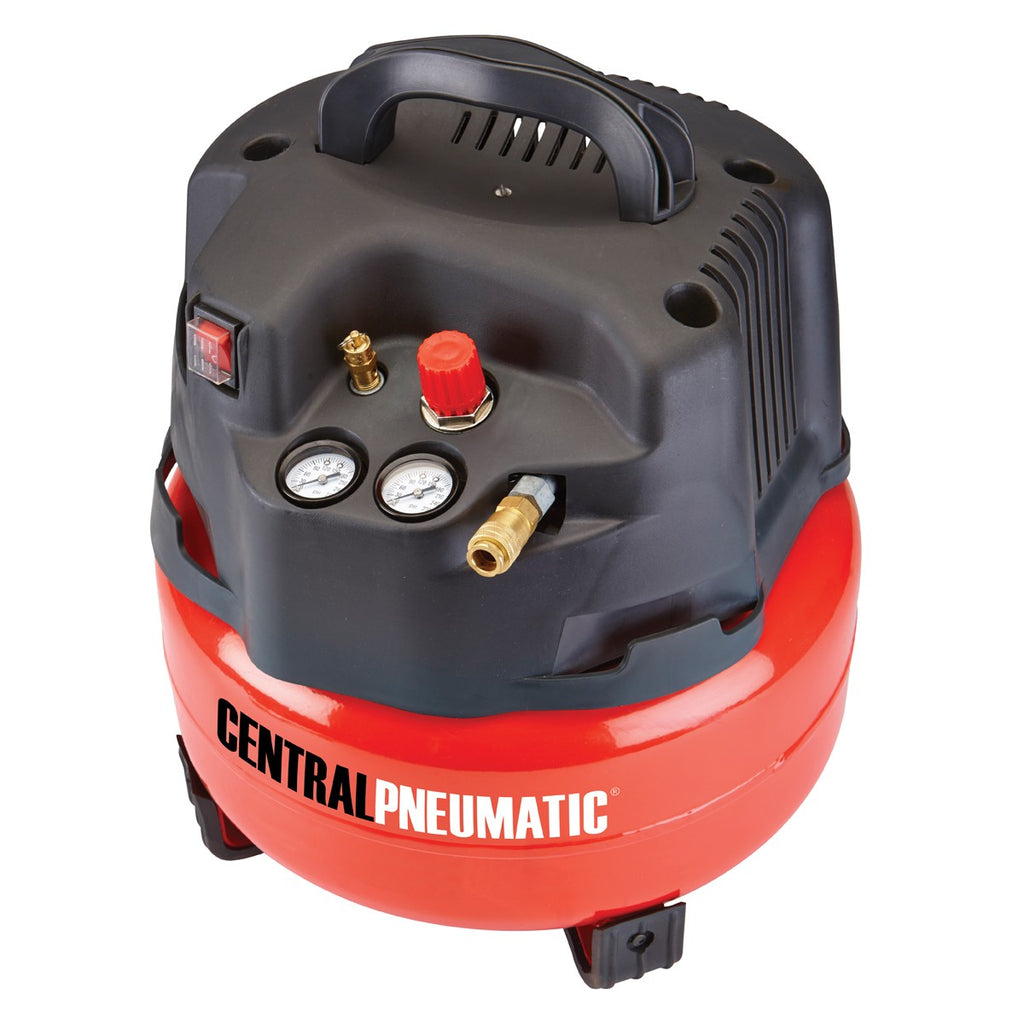 Central pneumatic air compressor 1.5 hp 6 shop gallon